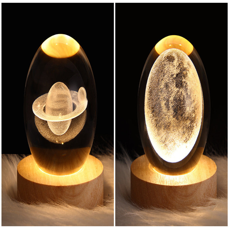 3D Galaxy Crystal Ball LED Nattlys | Luvikno