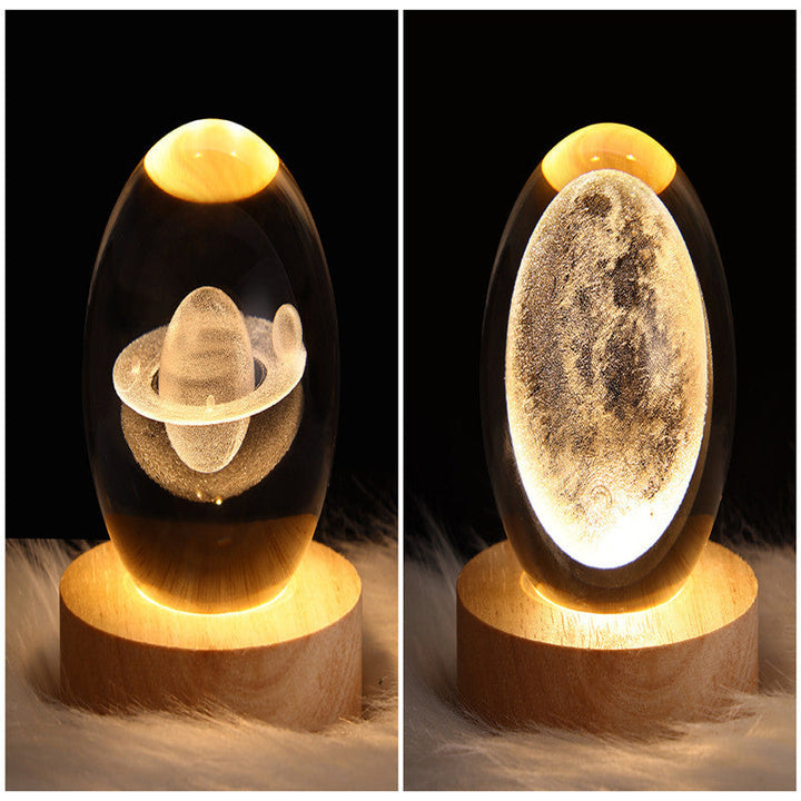 3D Galaxy Crystal Ball LED Nattlys | Luvikno
