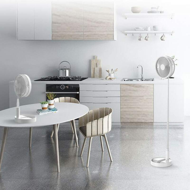 Oppladbar, sammenleggbar USB-teleskopvifte – stille, 180° justerbar, 4 hastighetsnivåer, bærbar ✨ | Luvikno