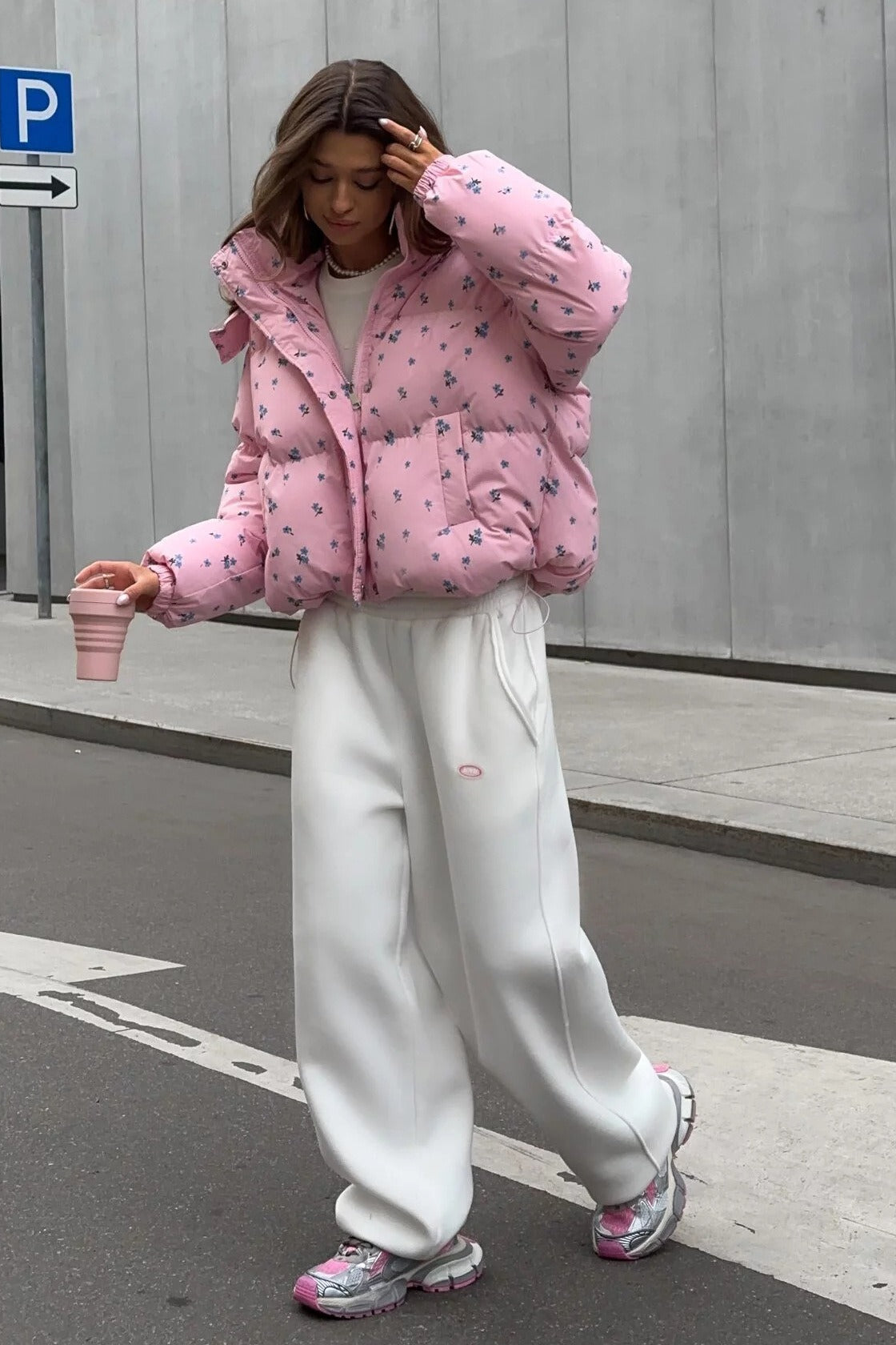 Luvik | Tulostettu Puffy Puffer Takki