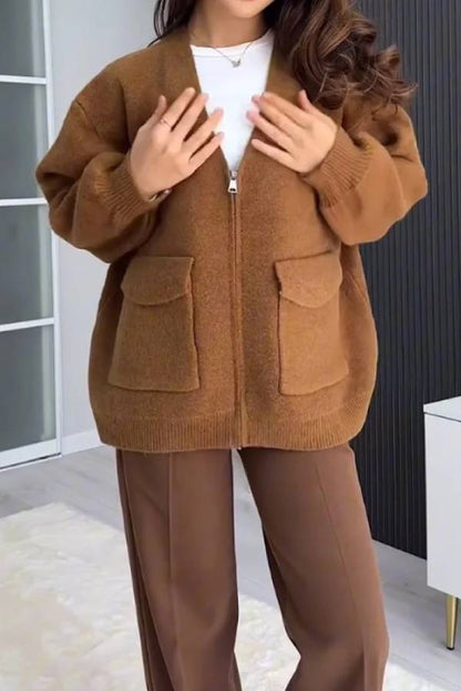 Luvik | Väri Monipuolinen V-kaula-aukko Taskupaita Takki