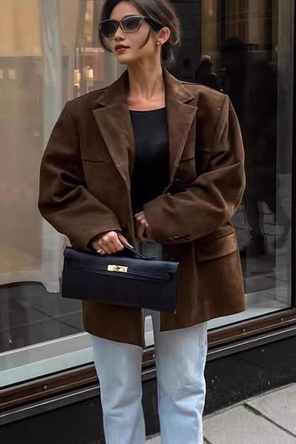 Luvik | Nupukkinahka Viimeistelty Pitkä Takki