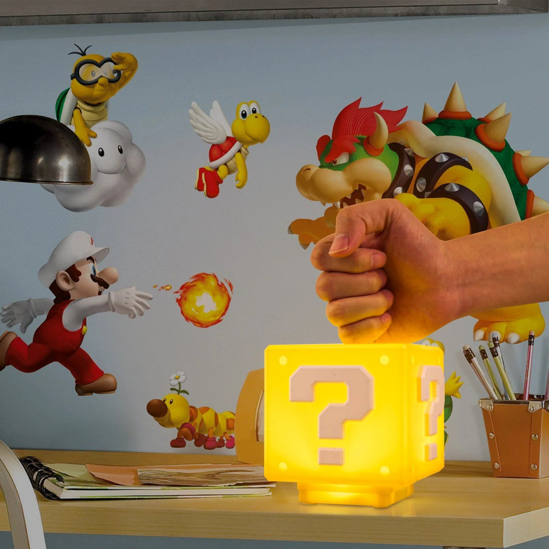 Power-Up Blokk Nattlys - Super Mario-inspirert Spilldekorasjon Luvikno