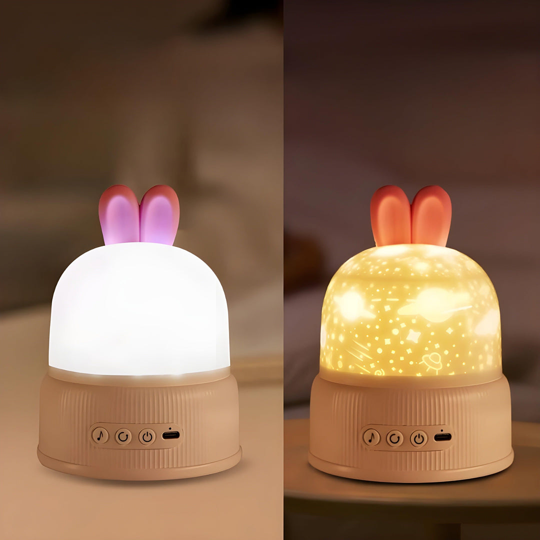 BunnyBeam Light - Uformell Søt Kanin Prosjektor Nattlys for Barn | Luvikno