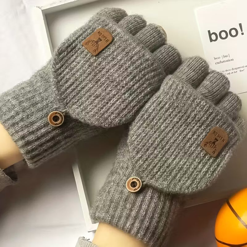 Luvikno | Menns WinterPro Fingerless Hansker – Tykk, Varm og Behagelig