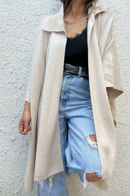 Luvik | Väri rento Cardigan löysä yksinäinen napin tuulitakki