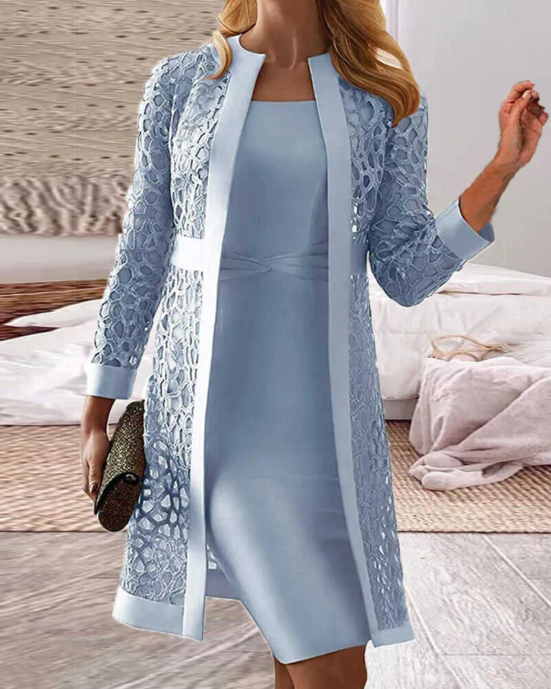 Luvik | Damen Cardigan Kjole laget av hardt, to-delt
