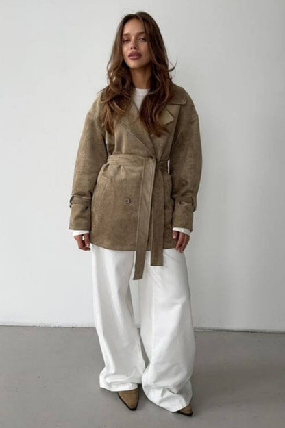 Luvik | Nubukkikaulus Vyötärötakki