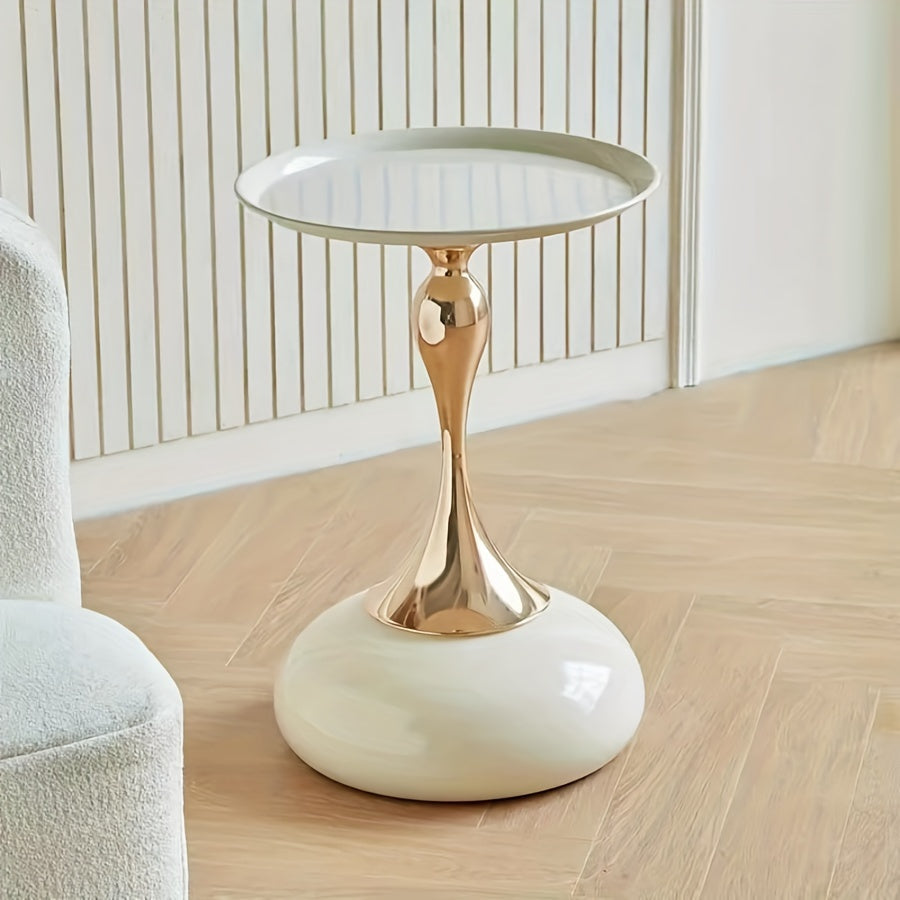 Moderne sidekabinett med keramisk base og metallben – 55 cm høy | Luvikno