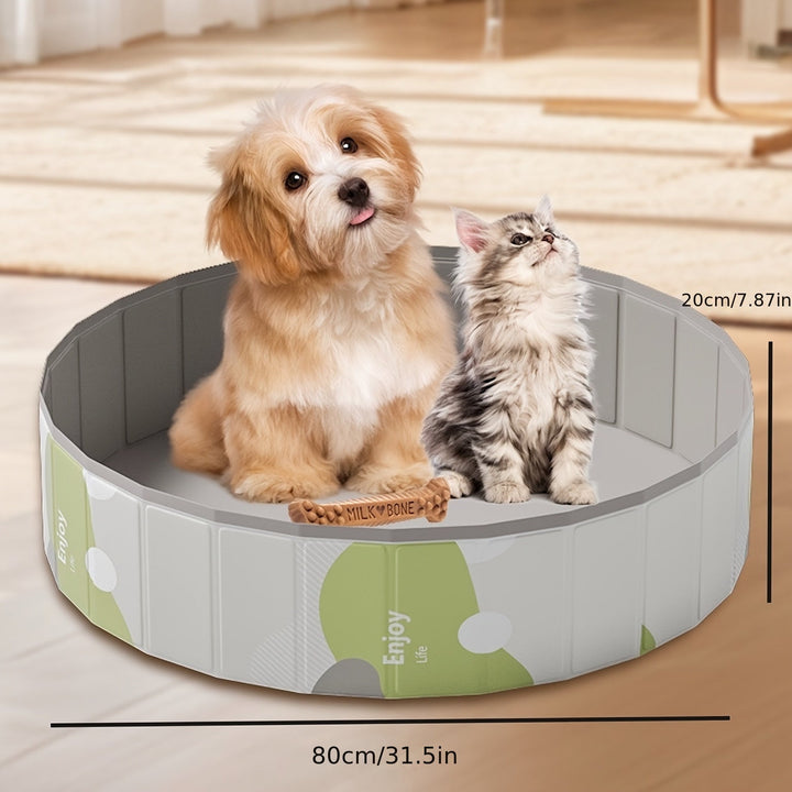 Luvikno | PawLuna Sammenleggbar Hundebad laget av PVC | 80 cm Ø | Robust & Portabel | Perfekt for Sommer & Hage