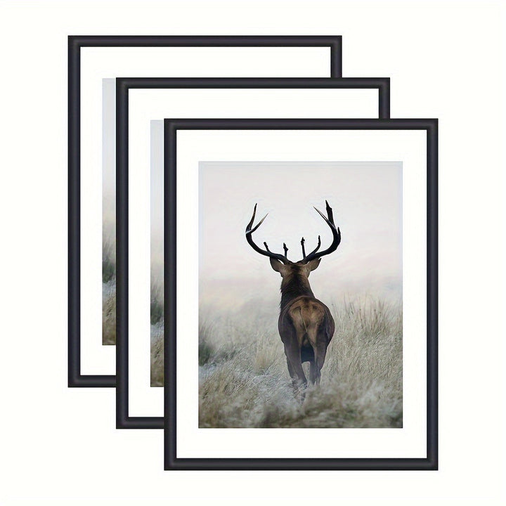 GalleryFrame – Sett med 3 svarte bilde rammer for vegger og bord Luvikno
