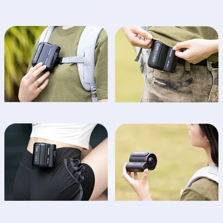Bærbar beltevifte med klips – Stillegående, trådløs for on-the-go | Luvikno