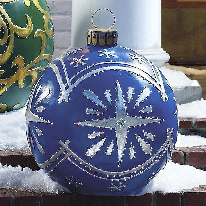 Luvikno | Jule Oppblåsbar Dekorasjon Ball | Utendørs Hage Ornament | 60cm PVC