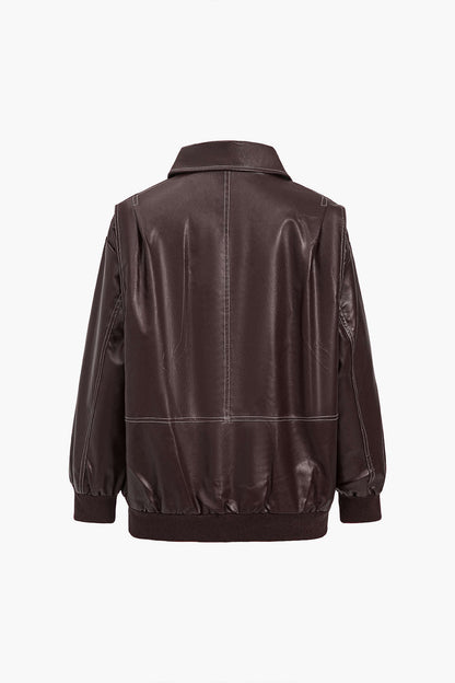 Luvik | Yhdistevä Värit Kaulus Vetoketju Takki