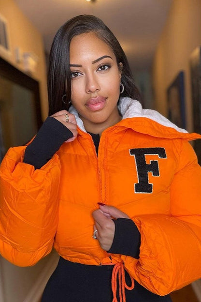 Luvik | Fleece Patchwork Tekoturkishuppari Collarin Puffer Jacket