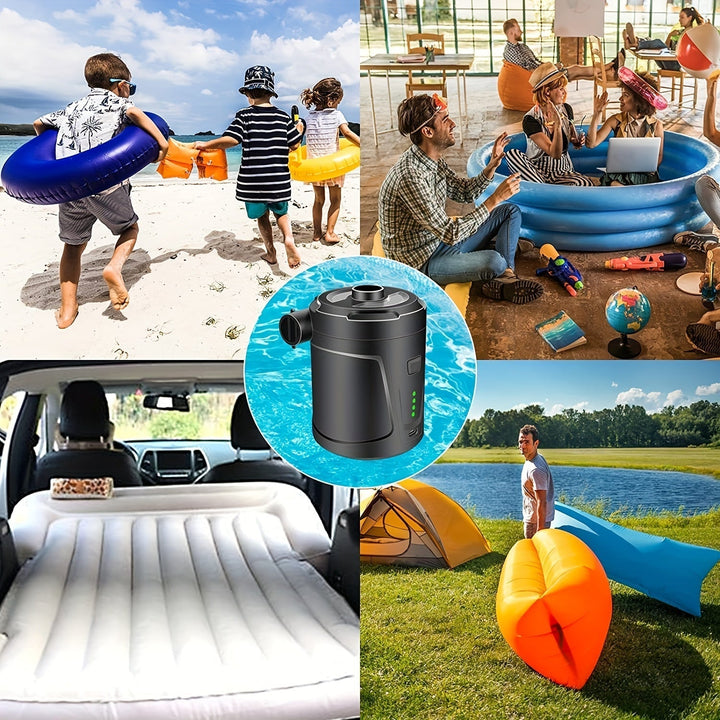 Luvikno | Elektrisk Luftpumpe AirTrek Mini | USB Oppladbar & Trådløs | Kompakt & Robust | For Luftmadrasser & Utendørs
