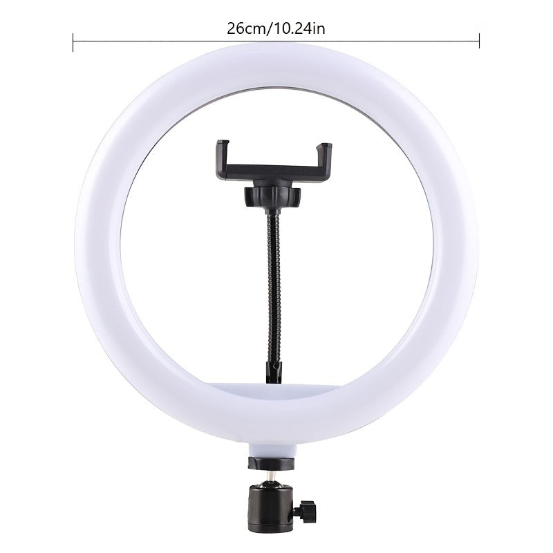 Luvikno | 10-inch LED ring light with adjustable tripod and phone holder - Ideal for makeup, photography, and vlogging