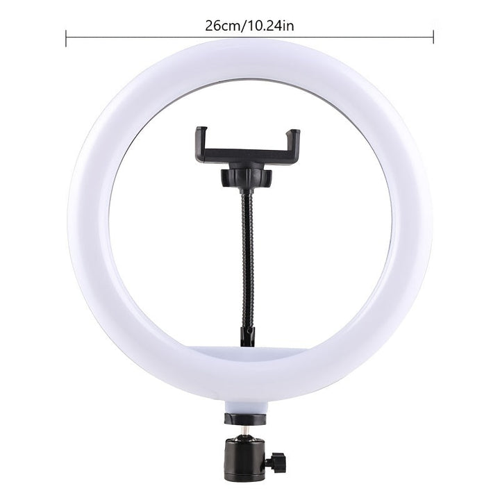 Luvikno | 10-inch LED ring light with adjustable tripod and phone holder - Ideal for makeup, photography, and vlogging