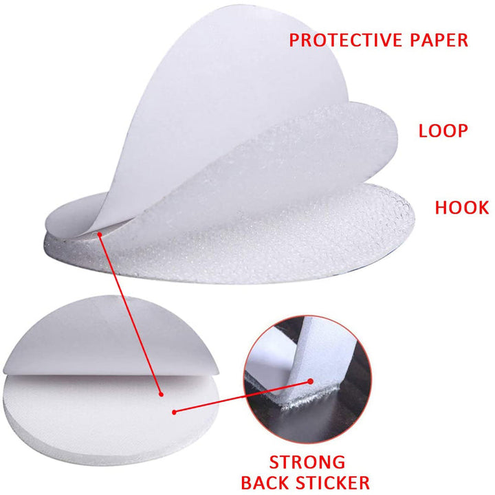 Dobbelt-sidig Hook Loop Dots Ikke-glidende Festing Klistremerke (5 Pairs / Set) | Luvikno