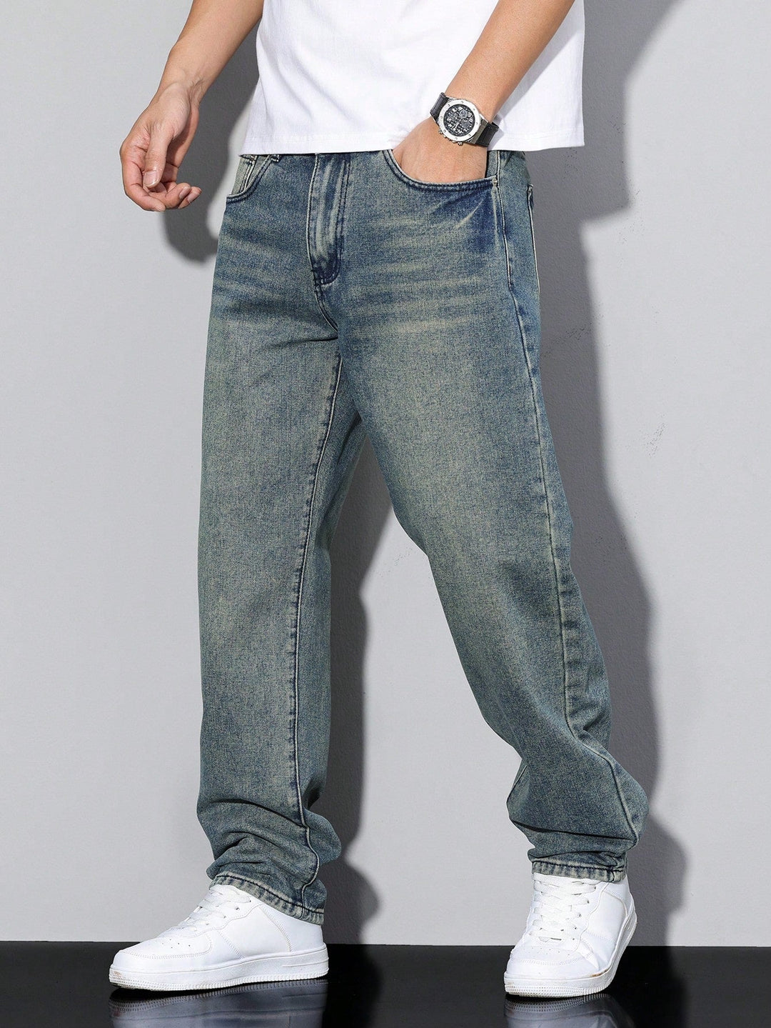 Luvik | Herre jeans Daan ensfarget - Passer til en uformell anledning, allsidig modell