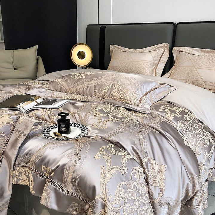 Damask luksus dyne trekk sett – 1000 TC egyptisk bomull for ultimat komfort | Luvikno