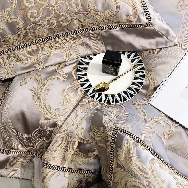 Damask luksus dyne trekk sett – 1000 TC egyptisk bomull for ultimat komfort | Luvikno