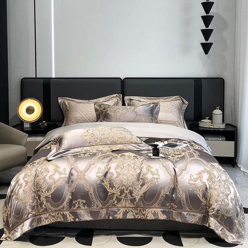 Damask luksus dyne trekk sett – 1000 TC egyptisk bomull for ultimat komfort | Luvikno