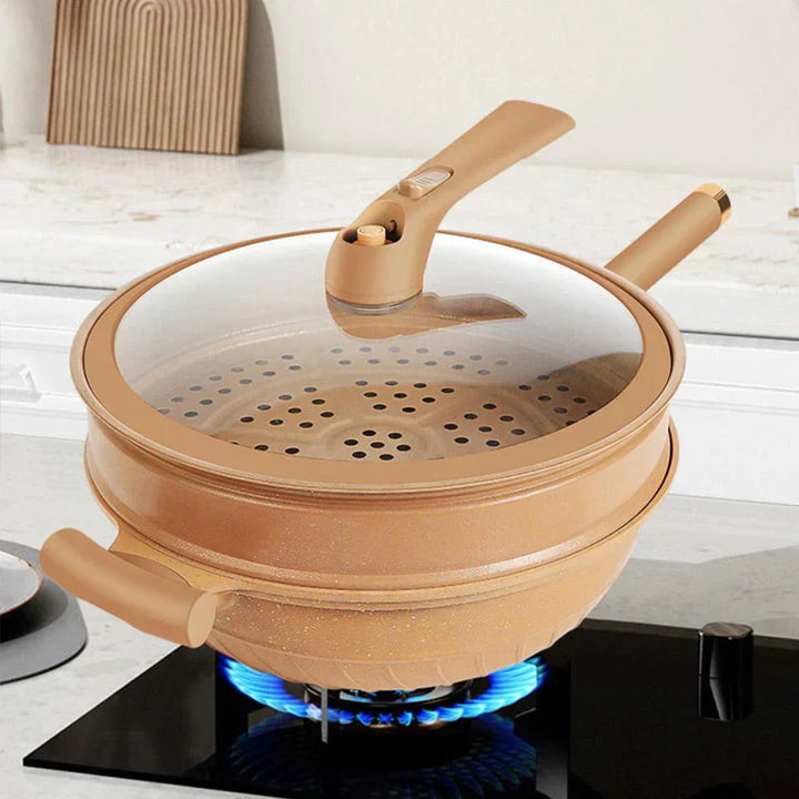 Luvikno | Multifunksjonell Wokpanne med Non-Stick Belegg - CookFlex