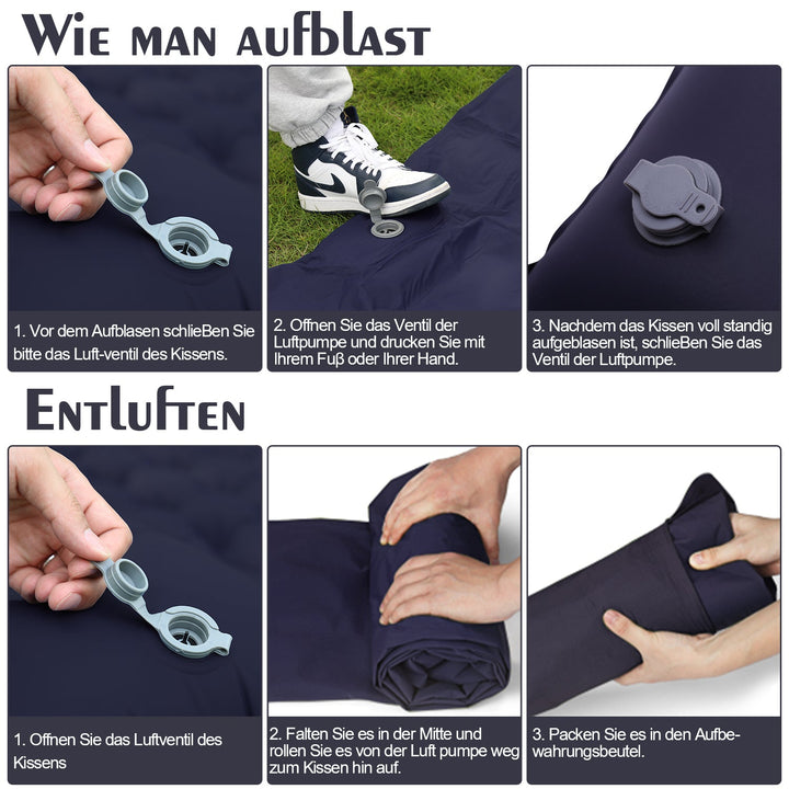 Sovematte camping matte fotpumpe | Luvikno