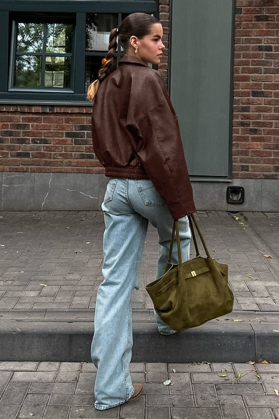 Luvik | Ruskea Nahkatakki