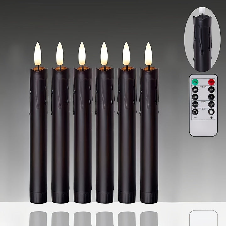FlickerGlow - Realistiske flammefrie LED-lysestaker med fjernkontroll Luvikno