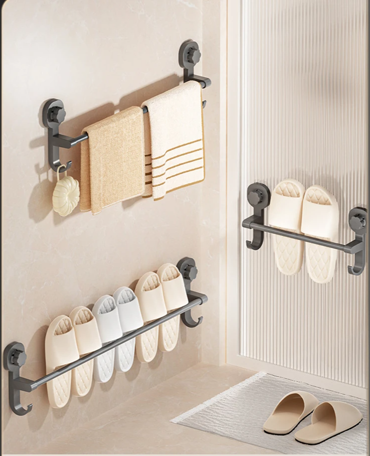 MagnaGrip Power Suction Cup Håndkleholder – Svart selvklebende håndkleholder uten boring Luvikno
