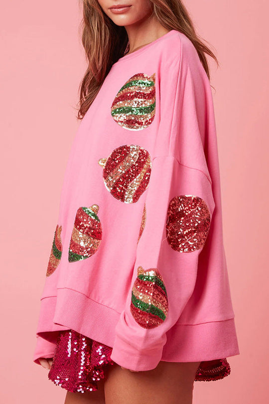 Luvik | Joulupallo Paljetit Rentoa Pitkähihaista Paitaa