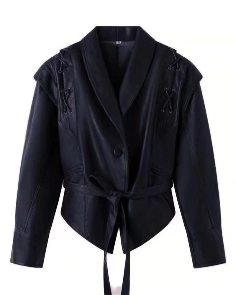 Luvik | Nahkatakki pitkillä hihoilla