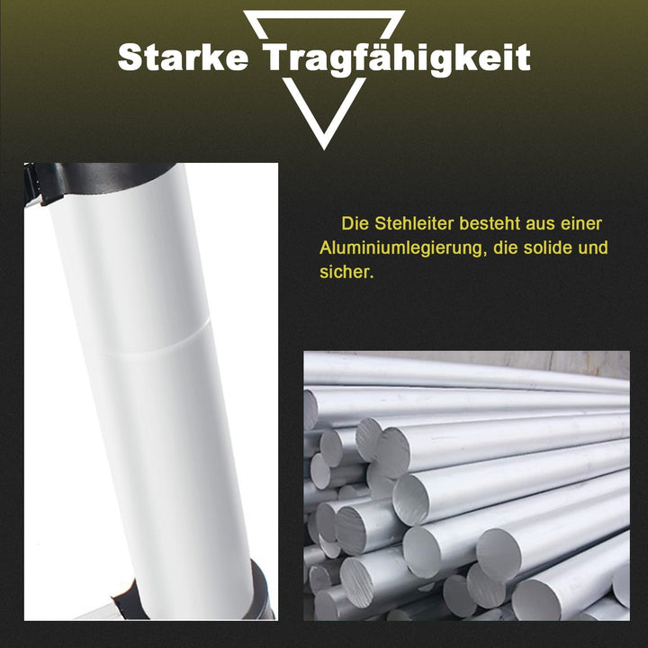 Teleskopisk stige Aluminium Belastningsevne opp til 150kg 2,6m-5m | Luvikno