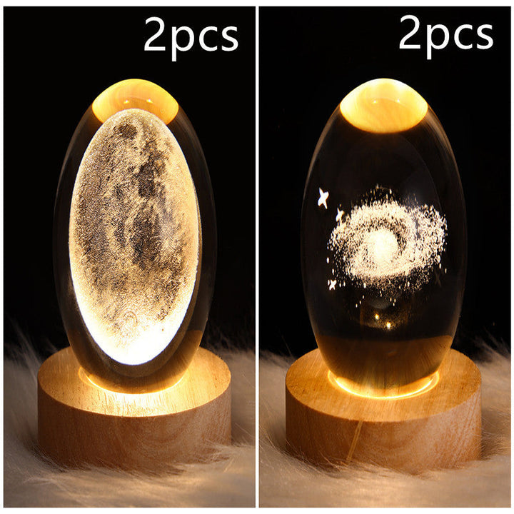 3D Galaxy Crystal Ball LED Nattlys | Luvikno