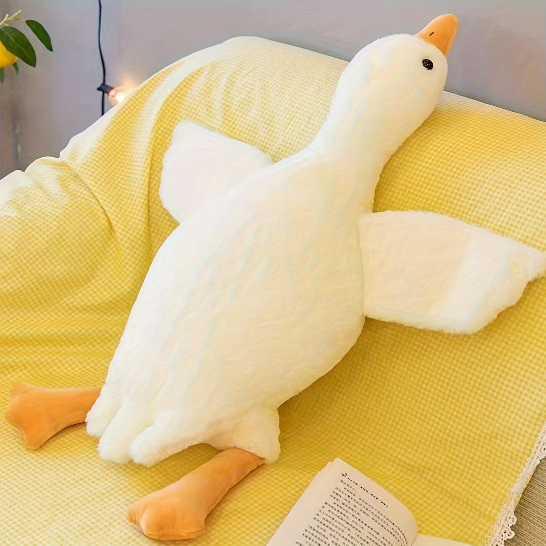 Soft White Duck Plush Toy - Large Swan/Gander Toy, Fluffy Floor Mat for Nursery and Home Decor | Luvikno