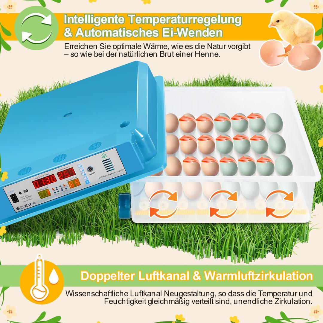 Brutautomat Helautomatiske Inkubator for Kyllinger 64 Egg | Luvikno