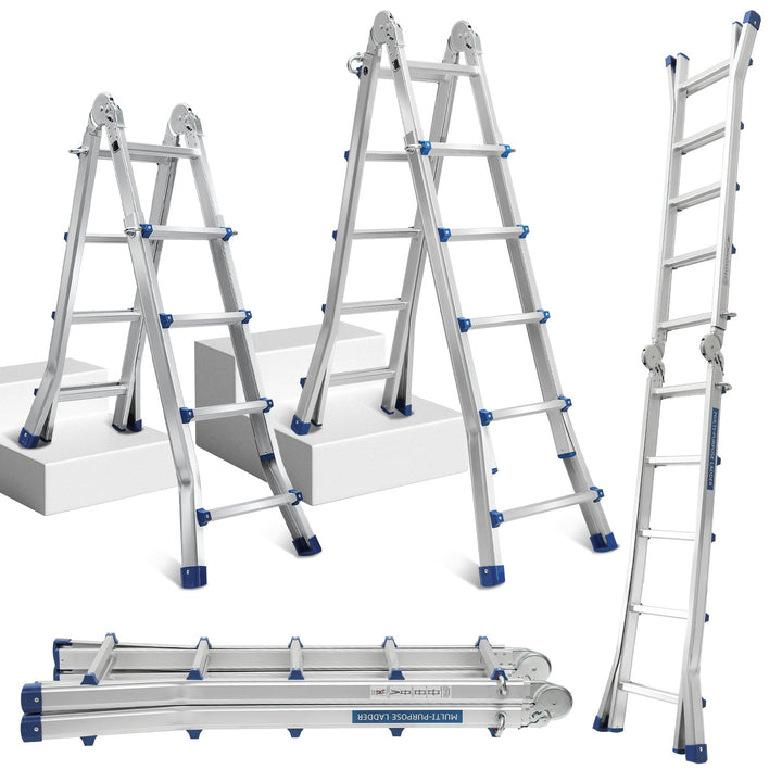 Teleskopstige Multifunksjonsstige 3 i 1 Aluminiumsstige | Luvikno
