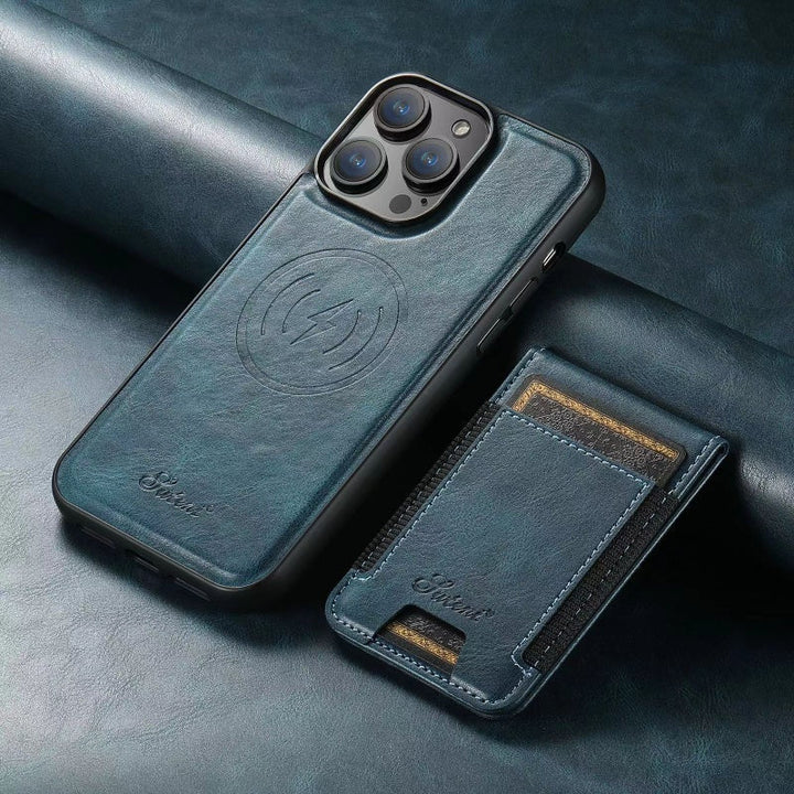 LuxCase Lær Mobildeksel med Kortholder og Stander – Kompatibel med iPhone | Luvikno