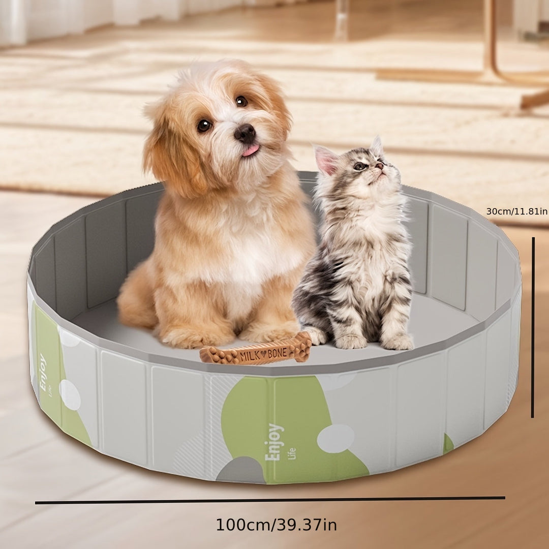Luvikno | PawLuna Sammenleggbar Hundebad laget av PVC | 80 cm Ø | Robust & Portabel | Perfekt for Sommer & Hage