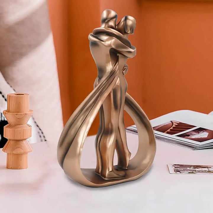 Luvikno | Sentura Deco Skulptur Som Omslutter Figurer | Symbol på Kjærlighet & Forbindelse | Håndlaget Utseende | Harpiks