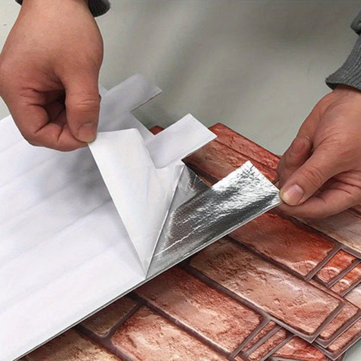 Selvheftende 3D veggpaneler med murstein- og tretekstur | Luvikno