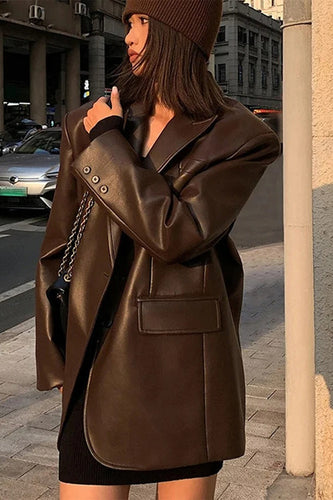 Luvik | PU-lær Blazer-jakke
