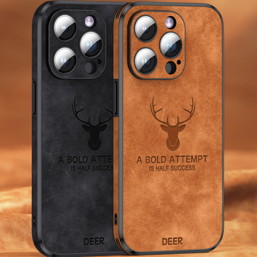 Luvikno | Deer - Luksuriøs Læder iPhone Deksel med Stilig Design og Sjokkbestandig Beskyttelse