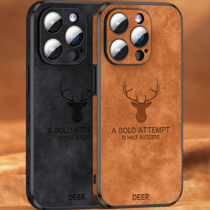Luvikno | Deer - Luksuriøs Læder iPhone Deksel med Stilig Design og Sjokkbestandig Beskyttelse