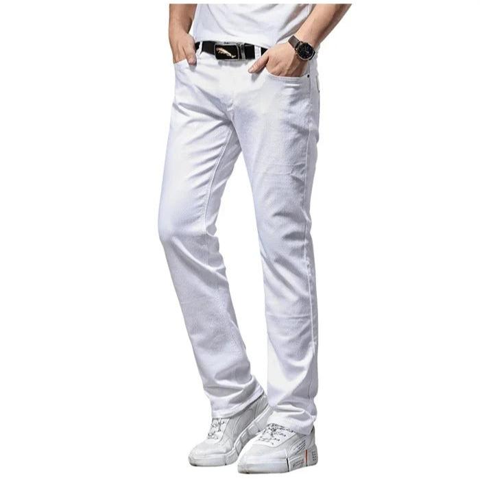 Luvik | Miesten Classic White Slim Fit farkut