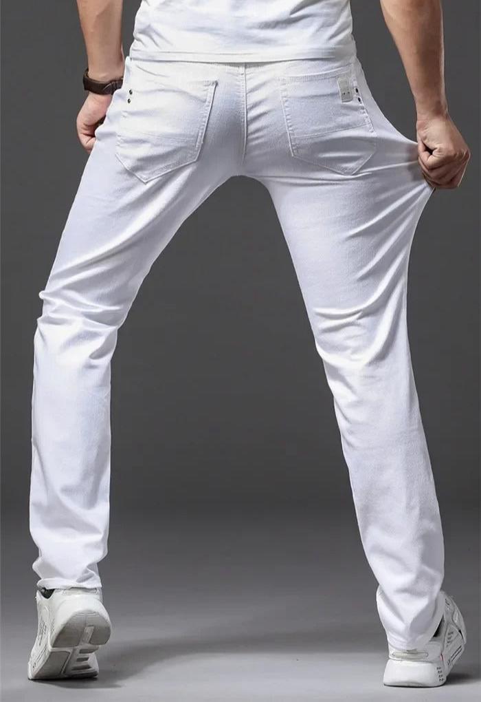 Luvik | Miesten Classic White Slim Fit farkut