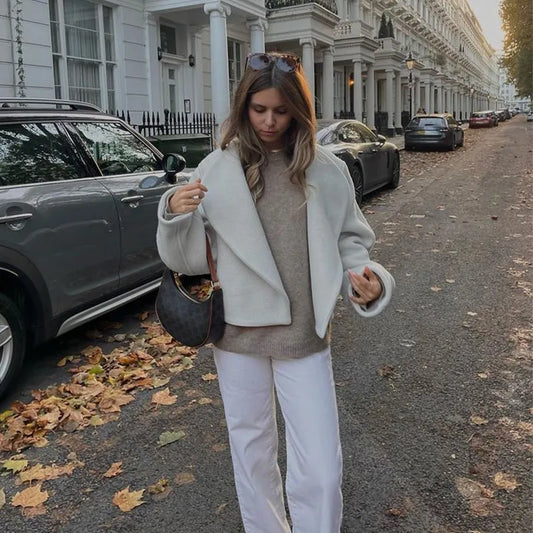 Luvik | Manteau en peluche blanc pour femmes