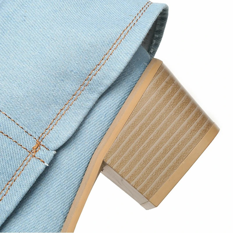 Luvik | Block Heels Naisten Denim saappaat